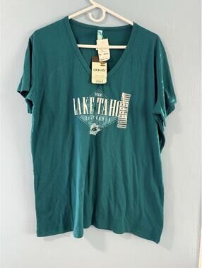 Vintage Lake Tahoe Woman’s  T-shirt  Green California Spectra USA  , XX Large
